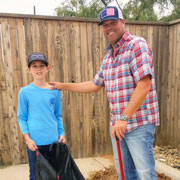 Yardwork by President and son